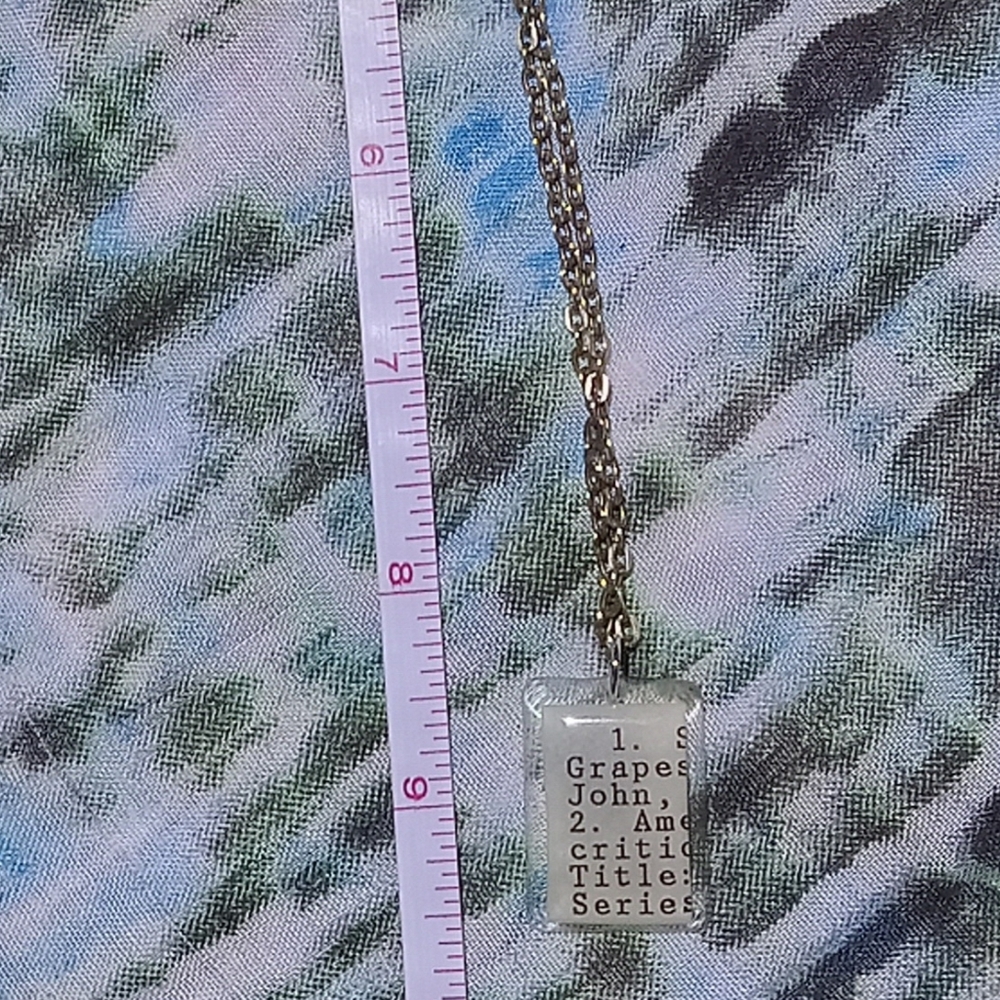 Unique Resin/Card Catalog Pendant - Picture 4 of 5